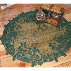   Lace Winter Green 30 Round Table Topper Green