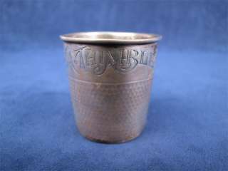 Vintage Webster Silver Shot Glass Only a Thimble Full  