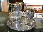 American Silverplate Tea Pot dated 1861, Silverplate Water Set circa 