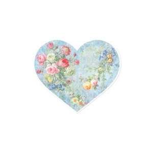  Carol Wilson Blue Floral Heart Glittered Boxed Note Cards 