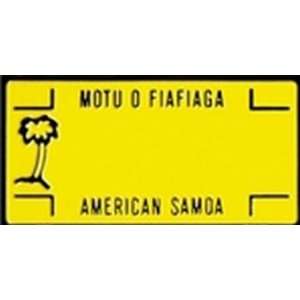  American Samoa Background Blanks FLAT   Automotive License 