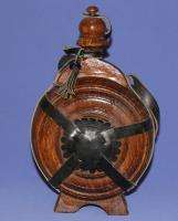   Bulgarian Handcrafted Folk Art Wood Treen Wine Flask Pitcher Jug