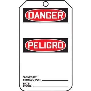 Tag, Danger (bilingual Spanish), 5 7/8 X 3 3/8, RV Plastic  