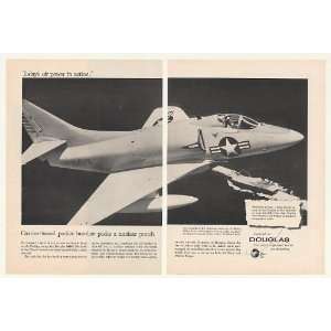  1958 US Navy Douglas A4D 2 Skyhawk Aircraft 2 Page Print 