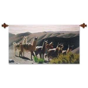  Wool tapestry, Herd of Llamas