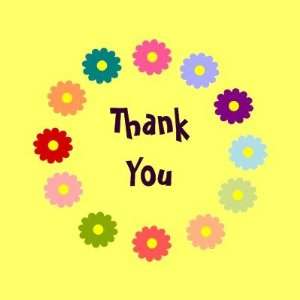  Thank You, Wreath of Flowers Stickers Arts, Crafts 