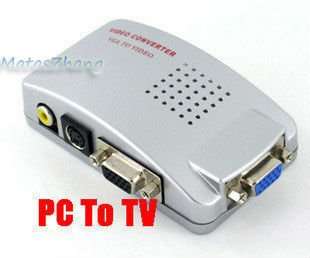 PC VGA to TV AV RCA Signal Adapter Converter Video Switch Box Supports 