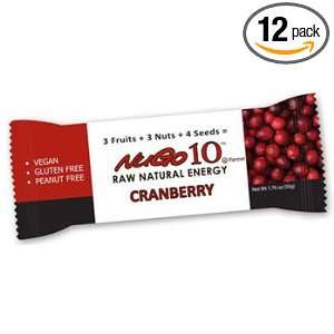  Bar, Nugo 10, Cranberry, 1.76 oz (pack of 12 ) Health 