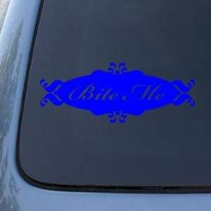 BITE ME   Twilight   Vinyl Car Decal Sticker #1468  Vinyl Color Blue 