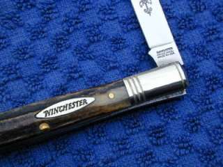 WINCHESTER GENUINE BURNT STAG W15 1901 1/2S FISHTAIL KNIFE HANDMADE IN 
