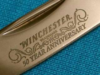   95 WINCHESTER USA WW2 B.A.R. RIFLE 50YR ENGRAVED AD KNIFE KNIVES OLD