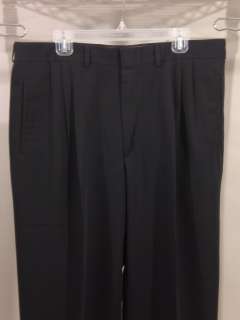 black Savane dress pants slacks pleat front L 38 x 32  