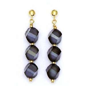   mm Helix Jet Black Crystal Drop Earrings   JewelryWeb Jewelry