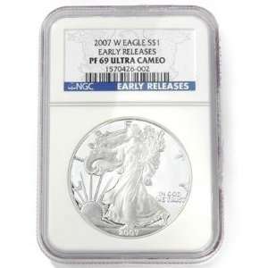  2007 Silver American Eagle Early Release PF69UC Sports 
