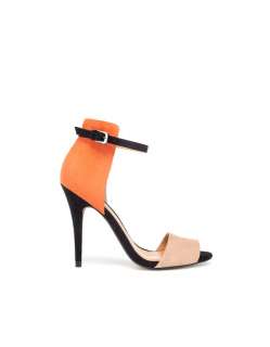 ZARA orange black beige I BASIC SANDAL heels shoes 2012 UK 4 5 6 USA 6 