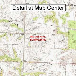 USGS Topographic Quadrangle Map   Marshall North, Missouri (Folded 