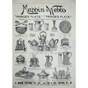  1897 Advertisement Mappin Webb Silver Glass Plate Bowl 