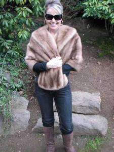 Autumn Haze MINK Fur Stole Jacket Cape Coat #973 PRETTY  