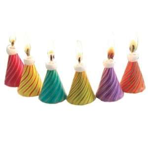 Tag Party Cake Candles, Conical Hats, Assorted Colors, Set 