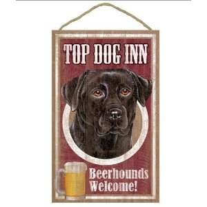 Top Dog Inn Black Lab Labrador Retriever Beerhounds Welcome Sign 