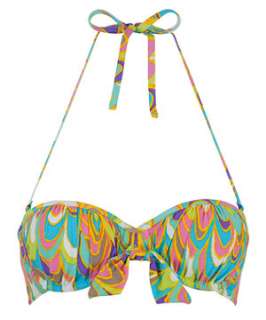 Pink (Pink) Psychedelic Patterned Bikini Top  245908770  New Look
