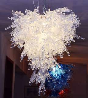 Crystal Coral Blown Glass Chandelier  