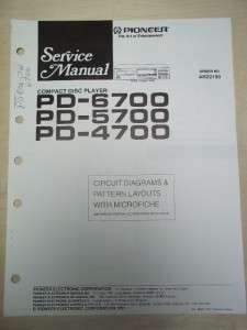 Pioneer Service Manual~PD 6700/5700/4700 CD Player~Original~Repair 