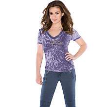 Touch by Alyssa Milano Baltimore Ravens Womens Fade Route Low V Neck T 