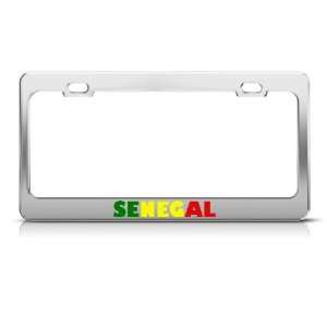  Senegal Flag Country Metal license plate frame Tag Holder 