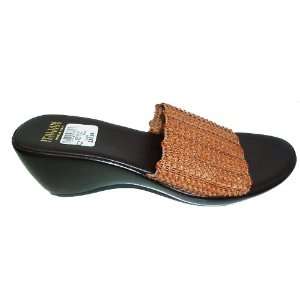   Womens Woven Leather Slip on Wedge Slide Size 7.5 
