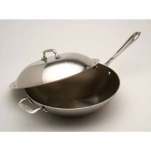 All Clad Stainless Steel 4 Quart 12 Inch Chefs Pan with Domed Lid 