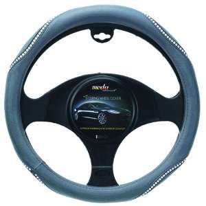  Motorsports 9034 Small Grey Ice Crystal Bling Leather Steering Wheel 