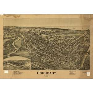  1896 Conneaut, Ohio, Birds Eye Map