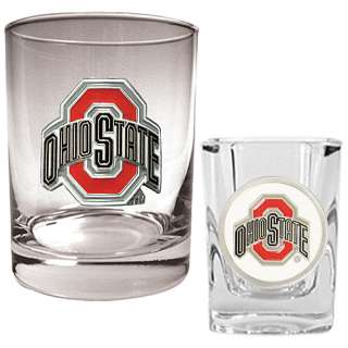 Great American Products Ohio State Buckeyes Rocks Glass & Shot Glass 