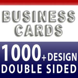 1000 Business Cards Color Printing + Custom Design Free  