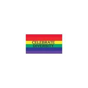  Celebrate Diversity (rainbow flag) Bumper Sticker Office 