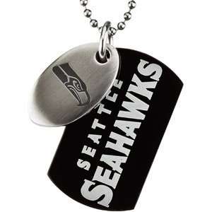 Stainless Steel 45.00MM X 26.00MM Seattle Seahawks Team Name & Logo 