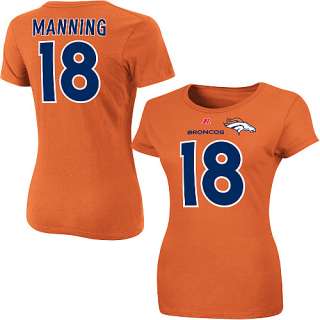 Denver Broncos Peyton Manning Womens Plus Size Name & Number T Shirt 