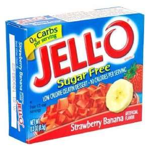 Jell O Gelatin Dessert, Sugar Free, Strawberry Banana, 0.3 oz (Pack of 