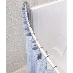  Chrome finish Curved Shower Rod with Rings