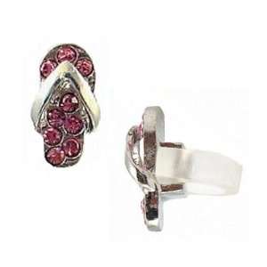     C25   Antennae Jewelry   Crystal Flip Flop Slipper ~ Rose Jewelry
