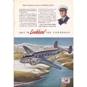   Ad Lockheed Pacific Alaskan Lodestar Pilot Plane Original Print Ad