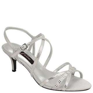 Womens Nina Curran Silver Satin Shoes 