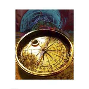  Close up of an antique compass Poster (18.00 x 24.00 