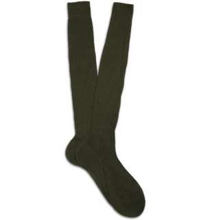    Socks  Formal socks  Ribbed Cotton Knee Length Socks