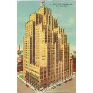  1940s Vintage Postcard Bell Telephone Building   St. Louis 