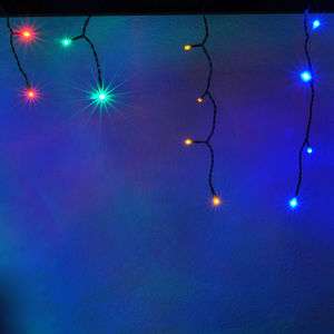Linkable Icicle Christmas Xmas Holiday Lights 150 LED Mult Color RGB 
