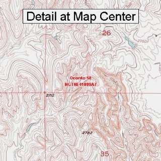 USGS Topographic Quadrangle Map   Oconto SE, Nebraska (Folded 