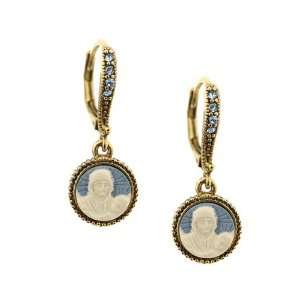  1928 Madonna & Child Cameo Earrings Jewelry