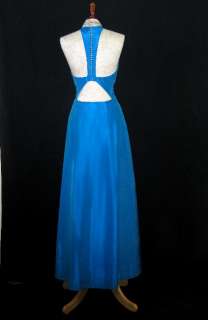 NWT Jessica McClintock Sparkling Blue Taffeta Dress Gown Size 6  